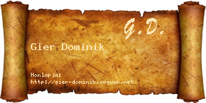 Gier Dominik névjegykártya